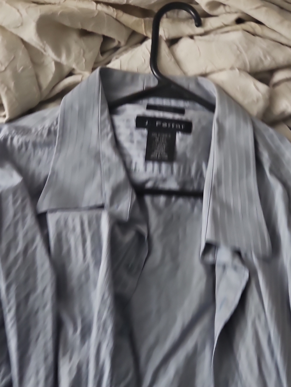 Men's Light Gray Dress Shirt Blazer - Classic Collar